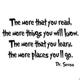 VWAQ The More That You Read Dr. Seuss Home Decor Vinyl Wall Decal - VWAQ Vinyl Wall Art Quotes and Prints no background