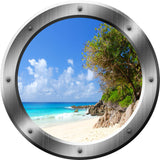 VWAQ Relaxing Peel and Stick Beach Porthole Window Vinyl Wall Decal - VWAQ Vinyl Wall Art Quotes and Prints no background