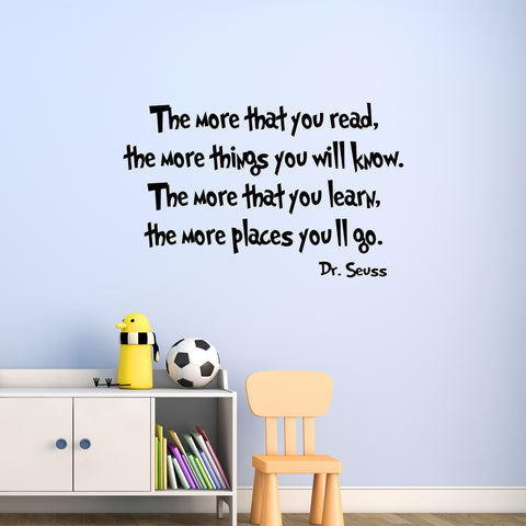 VWAQ The More That You Read Dr. Seuss Home Decor Vinyl Wall Decal
