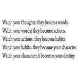 VWAQ Watch Your Thoughts Wall Decal - VWAQ Vinyl Wall Art Quotes and Prints