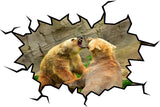 VWAQ Grizzly Bear Wall Decal Crack in the Wall Zoo Animal Peel & Stick Mural - WC20 - VWAQ Vinyl Wall Art Quotes and Prints