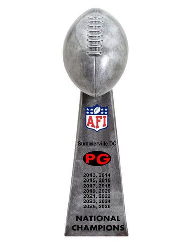 Custom Football Trophy Wall Decal 19.5"H X 6"W