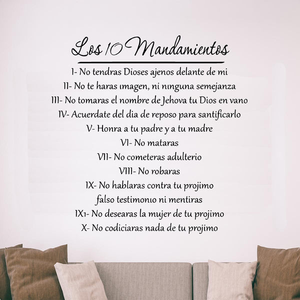 Ten Commandments Bible Decal in Spanish - VWAQ Vinyl Wall Art Quotes and Prints