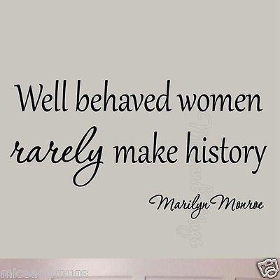 VWAQ Well Behaved Women Rarely Make History Marilyn Monroe Wall Decal - VWAQ Vinyl Wall Art Quotes and Prints