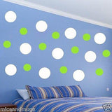 VWAQ White and Lime Green Peel and Stick Polka Dots Wall Decals - VWAQ Vinyl Wall Art Quotes and Prints