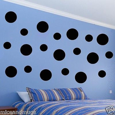 VWAQ Pack of (20) (10) 6" and (10) 12" Peel and Stick Polka Dots Vinyl Wall Decals - VWAQ Vinyl Wall Art Quotes and Prints