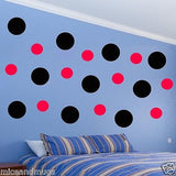 VWAQ Black and Red Peel and Stick Polka Dots Vinyl Wall Decals - VWAQ Vinyl Wall Art Quotes and Prints
