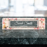 Floral Print Personalized Name Plate for Office Professionals VWAQ-ACS8