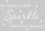 VWAQ She Leaves A Little Sparkle Wherever She Goes Wall Art Decal Sticker Decor for Girls Room - VWAQ Vinyl Wall Art Quotes and Prints
