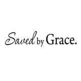 VWAQ Saved By Grace Christian Vinyl Wall art Decal - VWAQ Vinyl Wall Art Quotes and Prints no background