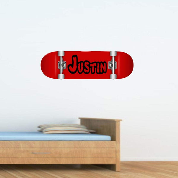 VWAQ Skateboard Custom Name Wall Decal - Insert Name, Peel and Stick Skateboard Decor - SK1 - VWAQ Vinyl Wall Art Quotes and Prints