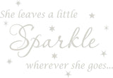 VWAQ She Leaves A Little Sparkle Wherever She Goes Wall Art Decal Sticker Decor for Girls Room - VWAQ Vinyl Wall Art Quotes and Prints