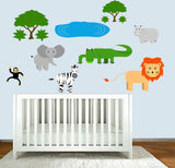 VWAQ Safari Nursery Wall Decals Animals - Jungle Wall Stickers for Kids Playroom Mural Decor - ANP01 - VWAQ Vinyl Wall Art Quotes and Prints