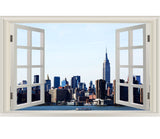 VWAQ Manhattan Window Wall Sticker - New York City Skyline Wall Decal Print - NWT9 - VWAQ Vinyl Wall Art Quotes and Prints