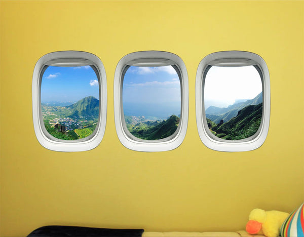 VWAQ Tropical Window Clings Decals - Nature Vinyl Wall Art Mural Decor, Airplane Window Sticker -PPW43 - VWAQ Vinyl Wall Art Quotes and Prints