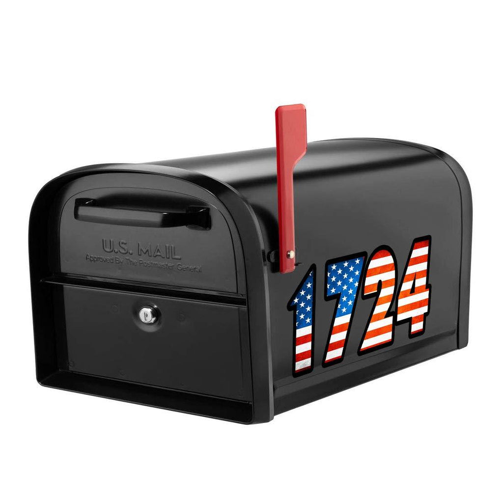 American Flag Personalized Mailbox Address Decals VWAQ TTC2P