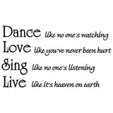 VWAQ Dance Like No One's Watching Quote Dance Decal - VWAQ Vinyl Wall Art Quotes and Prints