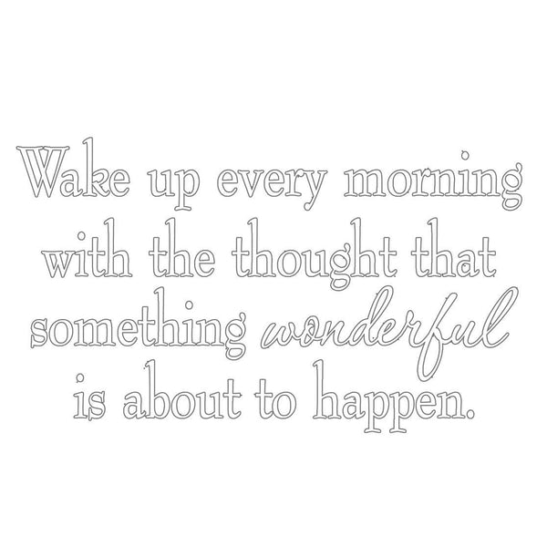 VWAQ Wake Up Every Morning with the Thought that Something Wonderful is About to Happen Wall Decal (WHITE) - VWAQ Vinyl Wall Art Quotes and Prints