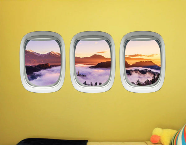 VWAQ Vinyl Airplane Wall Decal Stickers - Plane Window Clings - Nature Wall Art Decor -PPW33 - VWAQ Vinyl Wall Art Quotes and Prints