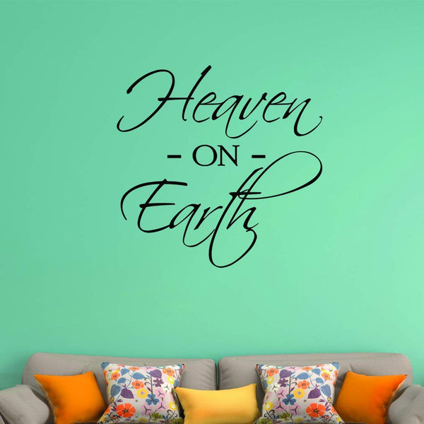 VWAQ Heaven On Earth Wall Decal - Heaven Quotes Wall Decor - Christian Sayings Wall Decals - VWAQ Vinyl Wall Art Quotes and Prints