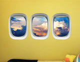 Airplane window view decals