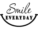 VWAQ Smile Everyday Wall Decal Happy Quotes Wall Decor - Motivating Wall Stickers no background