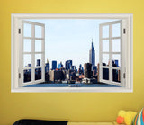 VWAQ Manhattan Window Wall Sticker - New York City Skyline Wall Decal Print - NWT9 - VWAQ Vinyl Wall Art Quotes and Prints