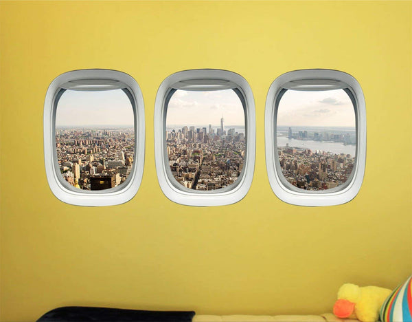 VWAQ NYC Wall Sticker - New York City Window Decal - Airplane Window Clings For Kids -PPW44 - VWAQ Vinyl Wall Art Quotes and Prints