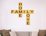 VWAQ Home Family Love Scrabble Wall Decal Vinyl Letters Unique Decals for Living Rooms - TTC3-P - VWAQ Vinyl Wall Art Quotes and Prints