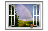 VWAQ Bird on Window Frame Rainbow View Peel and Stick Vinyl Wall Decal - AN2 - VWAQ Vinyl Wall Art Quotes and Prints