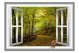 VWAQ Bird on Window Frame Forest View Peel and Stick Vinyl Wall Decal - AN5 - VWAQ Vinyl Wall Art Quotes and Prints