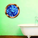 VWAQ Underwater Jellyfish Bronze Porthole Peel and Stick Vinyl Wall Decal - BP28