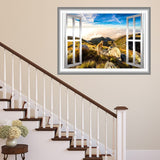 VWAQ Mountain Window Sticker Outdoors Wall Decals Peel and Stick Mural