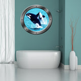 VWAQ Orca Whales Sea Porthole Peel and Stick Vinyl Wall Decal - PO13 - VWAQ Vinyl Wall Art Quotes and Prints