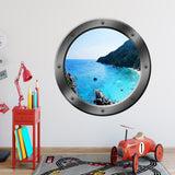 VWAQ Ocean Porthole Wall Decal Nature Sea View Window Sticker Peel and Stick Mural - VWAQ Vinyl Wall Art Quotes and Prints