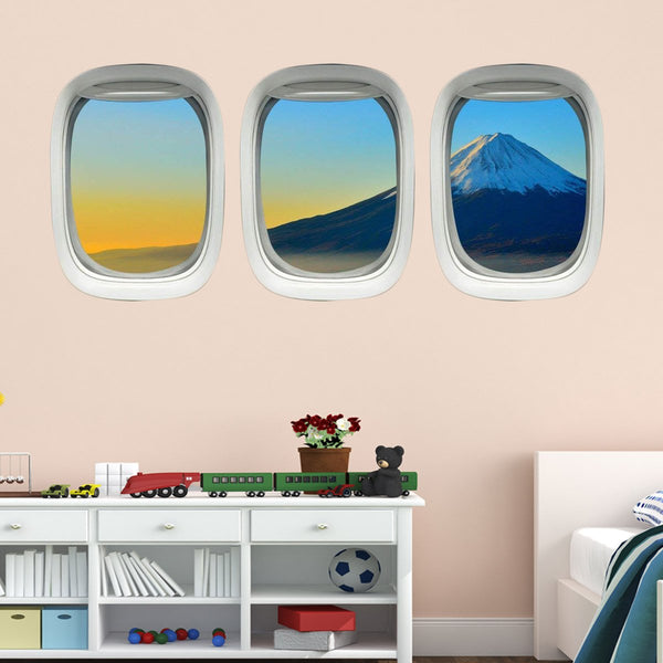 VWAQ Plane Window Clings Mt. Fuji Wall Art Airplane Wall Stickers Aviation Decal - PPW21 - VWAQ Vinyl Wall Art Quotes and Prints