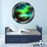 VWAQ Peel and Stick Galaxy Spaceship Porthole Window Vinyl Wall Decal - PS3