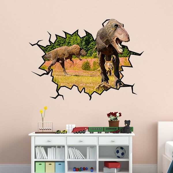 VWAQ 3D T-Rex Wall Crack Peel and Stick Vinyl Wall Decal - WC18 - VWAQ Vinyl Wall Art Quotes and Prints