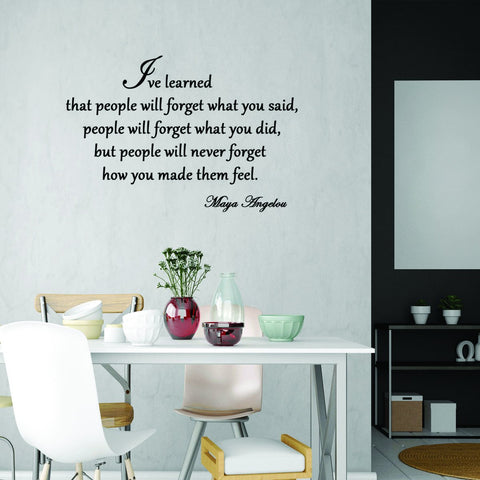 VWAQ I've Learned That People Will Forget What You've Said Maya Angelou Wall Decal - VWAQ Vinyl Wall Art Quotes and Prints
