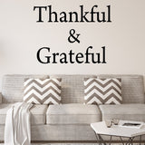 VWAQ Thankful and Grateful Inspirational Vinyl Wall Decal