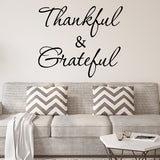 VWAQ Thankful and Grateful Inspirational Vinyl Wall Decal