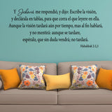 VWAQ Then the Lord replied Write down the Revelation Habakkuk 2:2,3 Spanish Wall Decal