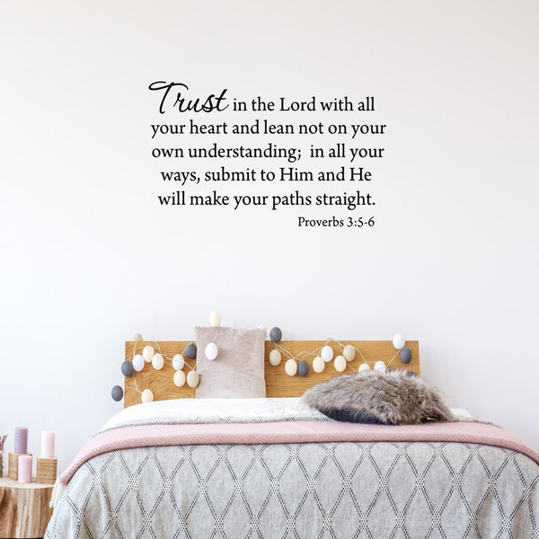 VWAQ Trust In The Lord With All Your Heart Lean Not On Your Own Understanding Bible Wall Decal