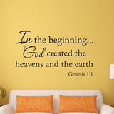 VWAQ In the Beginning God Created the Heavens Genesis 1:1 Wall Decal - VWAQ Vinyl Wall Art Quotes and Prints