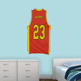 Custom Basketball Jersey Removable Wall Decal Personalized Name and Number - BB5
