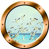 VWAQ Seagulls Ocean Peel and Stick Window Porthole Vinyl Wall Decal - BP37 - VWAQ Vinyl Wall Art Quotes and Prints