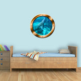 VWAQ Manatee Bronze Porthole Peel and Stick Vinyl Wall Decal - BP25