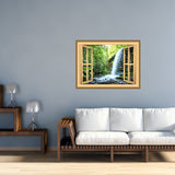 VWAQ Waterfall Window Frame Peel and Stick Vinyl Wall Decal