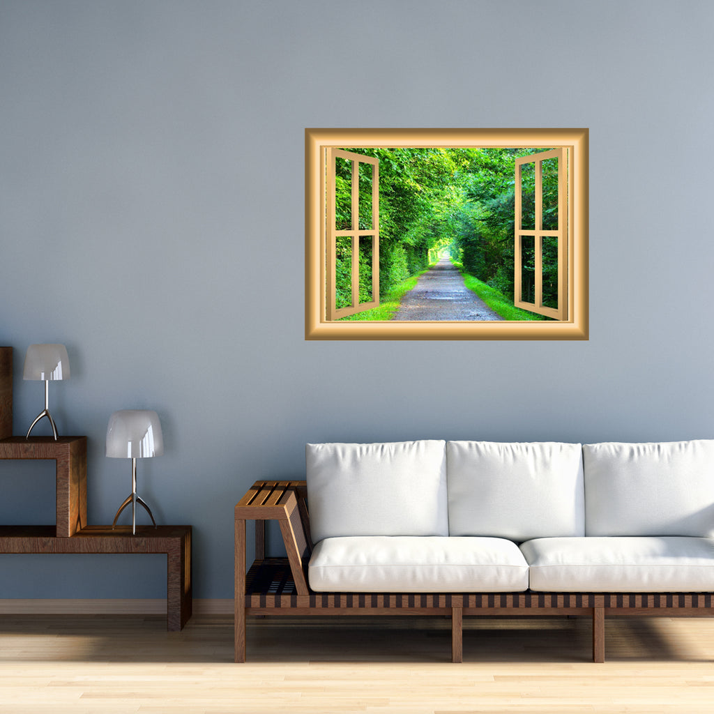 Scenic Window Graphics 3D Forest Wall Decals Scenic Window Cling Peel and Stick Mural | VWAQ