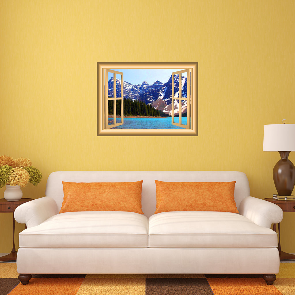 3D Lake Window Wall Decal Nature Decor Peel And Stick Mural | VWAQ
